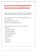 Section 3 Critical Thinking D265 WGU Exam with correct detailed solutions 