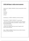 NUR 240 Exam 1 with correct answers