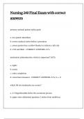 Nursing 240 Final Exam with correct answers