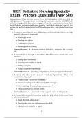 HESI Pediatric Nursing Specialty Exam &ndash; 80 Practice Questions with Answers & Rationales