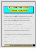 CWEL and CANS Exam 2025 Questions and Answers