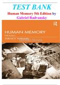 Test Bank for Human Memory 5th Edition by Gabriel A&period; Radvansky