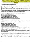 Critical Thinking Reason and Evidence D265&comma; D265 WGU Critical Thinking Reason and Evidence Questions with Correct Answers 2025&sol;2026