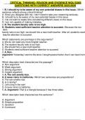 CRITICAL THINKING&colon; REASON AND EVIDENCE WGU D265 QUESTIONS WITH CORRECT ANSWERS 2025&sol;2026