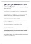 Texas Principles of Real Estate II &lpar;Final Exam Study Guide&rpar; 60 Questions And Answers 