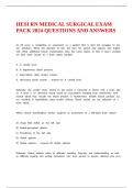 HESI RN MEDICAL SURGICAL EXAM PACK 2024 QUESTIONS AND ANSWERS