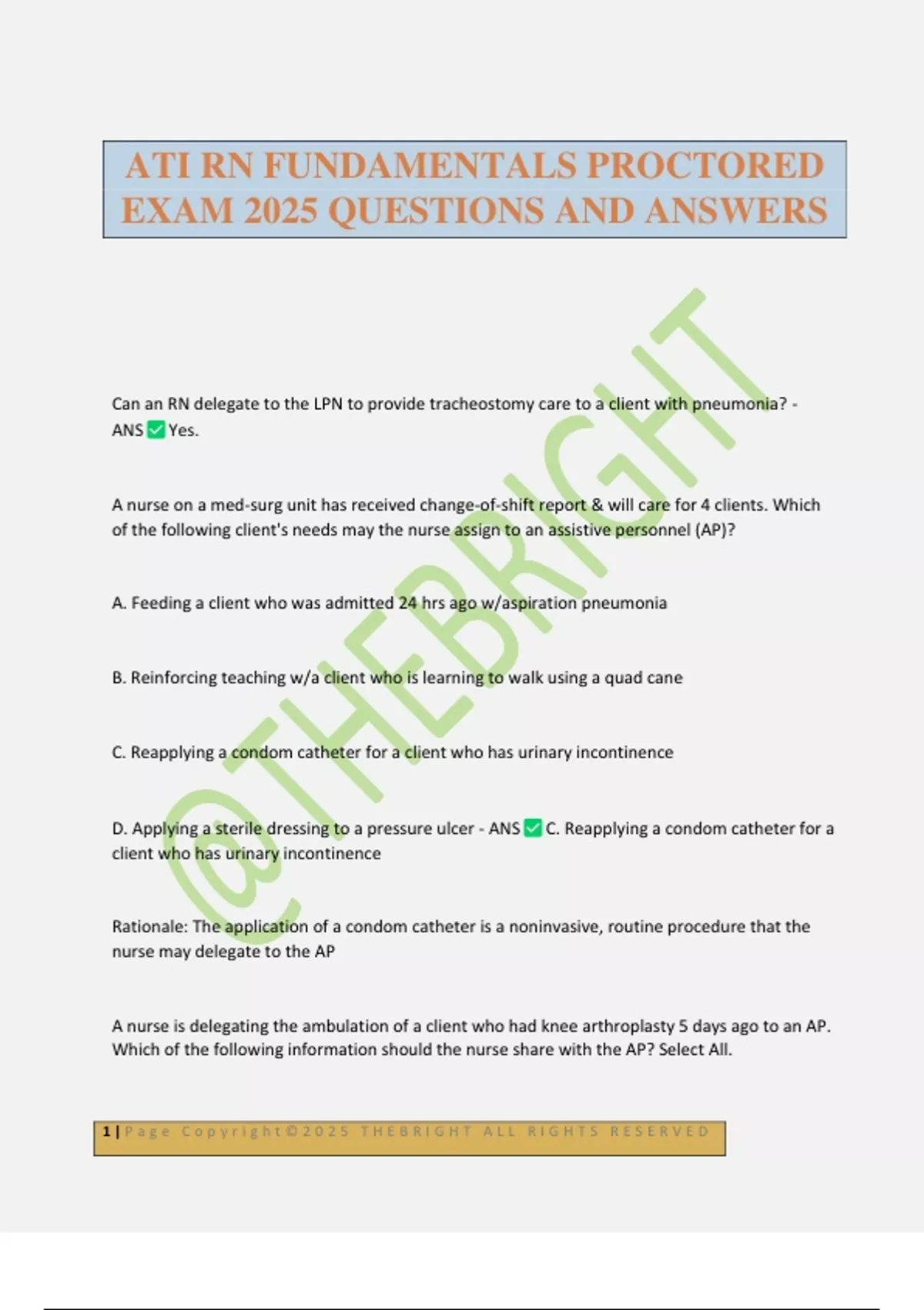 ATI RN FUNDAMENTALS PROCTORED EXAM 2025 QUESTIONS AND ANSWERS - ATI RN ...