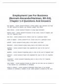 Employment Law For Business &lpar;Bennett-Alexander&sol;Hartman&comma; 8th Ed&rpar;&comma; Chapter 1-4 Questions And Answers