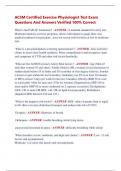 ACSM Certified Exercise Physiologist Test Exam  Questions And Answers Verified 100&percnt; Correct