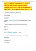 DAVIES BREAST SONOGRAPHY REVIEW ARDMS QUESTIONS AND ANSWERS UPDATED 2024&sol;2025 ALL ANSWERS 100&percnt; ACCURATE BEST GRADED A&plus; FOR SUCCESS