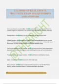 CALIFORNIA REAL ESTATE PRACTICES EXAM 2025 QUESTIONS AND ANSWERS