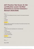 AST Practice Test Exam &num;1 &lpar;for certification exam&rpar; Verified Questions & Correct Answers &sol; Newest 2025&sol;2026&period;