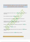 CALIFORNIA REAL ESTATE EXAM 2025 QUESTIONS AND ANSWERS