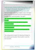 advanced clinical skills Questions with   Correct Answers  for Specific Exam  Mail supergrades12&commat;gmail&period;com 