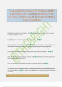 CALIFORNIA STATE CONTRACTORS LICENSE LAW AND BUSINESS TEST STUDY GUIDE EXAM 2025 QUESTIONS AND ANSWERS