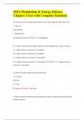 ISSA Metabolism & Energy Balance Chapter 3 Test with Complete Solutions