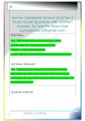 Airman Leadership School &lpar;ALS&rpar; Set A  Study Guide Questions with  Correct  Answers  for Specific Exam Mail  supergrades12&commat;gmail&period;com