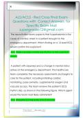 ALS&sol;ACLS - Red Cross Final Exam  Questions with  Correct Answers  for  Specific Exam Mail  supergrades12&commat;gmail&period;com 