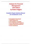 Solutions for Analysis for Financial Management&comma; 13th Edition by Robert C&period; Higgins&comma; All Chapters 1-9&vert;Complete Guide A&plus;