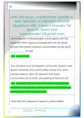 APG 200 Exam 2 QUESTIONS QUIZZES &  ANS GRADED A&plus;&sol;NEWEST UPDATE  Questions with  Correct Answers  for  Specific Exam Mail  supergrades12&commat;gmail&period;com