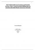 D617 Public Health Core Functions and Essential Services &vert;Task 1- Create Annotated Bibliography for scenarios 2025-2026 Western Governors University