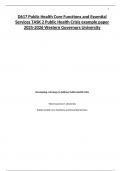 D617 Public Health Core Functions and Essential Services TASK 2 Public Health Crisis example paper 2025-2026 Western Governors University