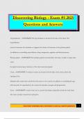 Discovering Biology - Exam &num;1 2025 Questions and Answers