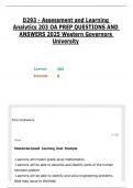 D293 - Assessment and Learning Analytics 203 OA PREP QUESTIONS AND ANSWERS 2025 Western Governors University