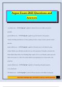 Argus Exam 2025 Questions and Answers