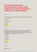 MS Class D License Test &sol; Comprehensive Practice Study Guide Newest Actual Questions & Answers &lpar;A&plus; Guide Solutions&period;