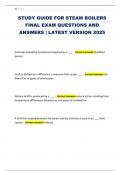 STUDY GUIDE FOR STEAM BOILERS FINAL EXAM QUESTIONS AND ANSWERS &vert; LATEST VERSION 2025