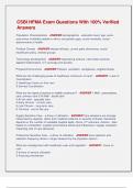 CSBI HFMA Exam Questions With 100&percnt; Verified  Answers