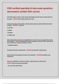 CSW certified specialist of wine exam questions  and answers verified 100&percnt; correct