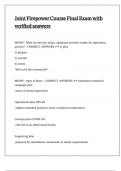Joint Firepower Course Final Exam with  verified answers