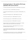 Kettering Section A- The need for PSG Exam questions with correct answers