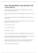 Vette -Psg calculations Exam questions with correct answers