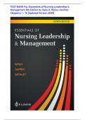 TEST BANK For Essentials of Nursing Leadership & Management 8th Edition by Sally A&period; Weiss&comma; Verified Chapters 1 - 16 &lbrack;Updated Version 2026&rsqb;