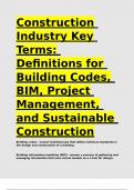 Construction Industry Key Terms&colon; Definitions for Building Codes&comma; BIM&comma; Project Management&comma; and Sustainable Construction