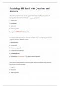 Psychology 111 Test 1 with Questions and Answers
