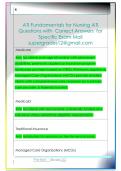 ATI Fundamentals for Nursing ATI  Questions with  Correct Answers  for  Specific Exam Mail  supergrades12&commat;gmail&period;com