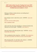 ABST Alberta Basic Security Training Test Latest 2025  Actual Exam&vert; Complete Questions and Correct Answers  &lpar;Verified Answers&rpar; Graded A&plus;&vert; New&excl;&excl; 