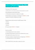 Psychology 111 Exam 2 Study Plan with Questions and Answers