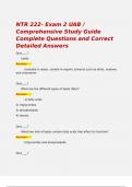  NTR 222- Exam 2 UAB &sol; Comprehensive Study Guide Complete Questions and Correct Detailed Answer