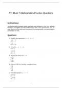 ATI TEAS 7 Mathematics Practice Questions &ndash; 80 Exam-Ready Q&As for 2025 Nursing Entrance Prep