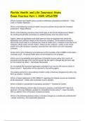 Florida Health and Life Insurance Exam Practice &ndash; Part 1 &ndash; 2025 Update with Verified Questions and Answers