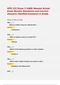 NTR 222 Exam 3 &lpar;UAB&rpar; Newest Actual Exam Review Questions and Correct Answers &lpar;Verified Answers&rpar; A Grade  