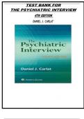TEST  BANK FOR THE PSYCHIATRIC INTERVIEW 4TH EDITION  DANIEL J&period; CARLAT