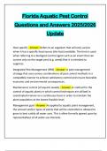 Florida Aquatic Pest Control Questions and Answers 2025&sol;2026 Update