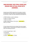 UNE BIOCHEM 1005 FINAL EXAM 2025  BRAND NEW ACTUAL EXAM WITH  ANSWERS&period;