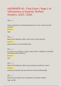 HAZWOPER 40 - Final Exam &sol; Page 1 of 10Questions & Expertly Verified Answers&comma; 2025 &sol; 2026&period;